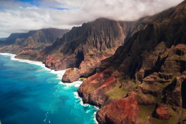 Vista aérea de la Napali Coast